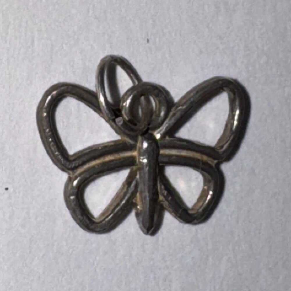 Sterling Silver Small Open Wing Butterfly Pendant